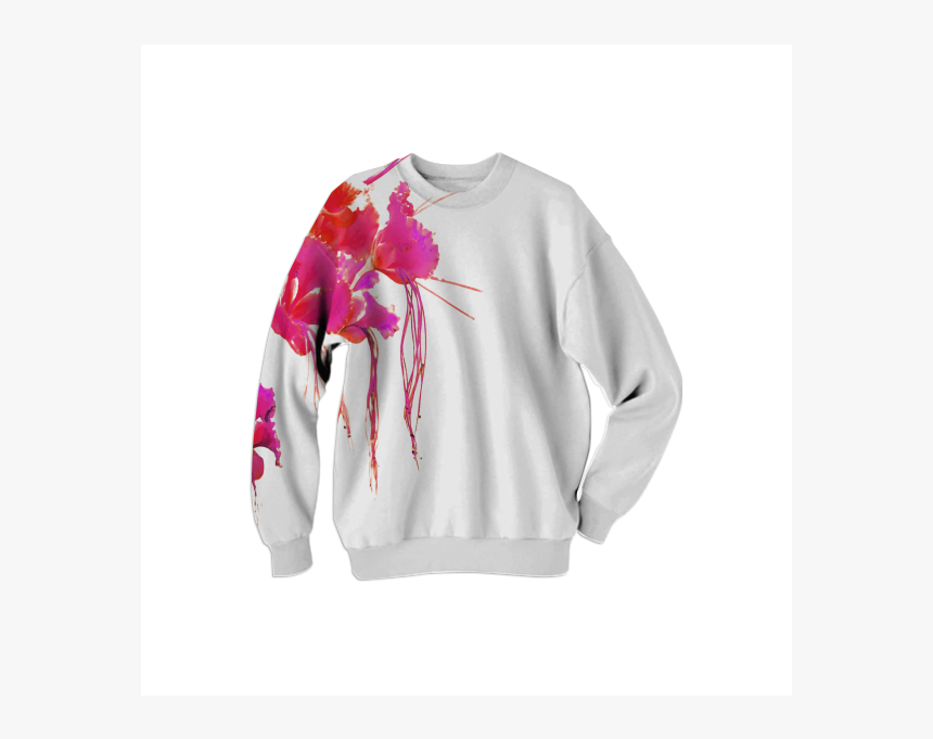 Minimalistic Floral Print Sweatshirt $68 - Moth Orchid, HD Png Download
