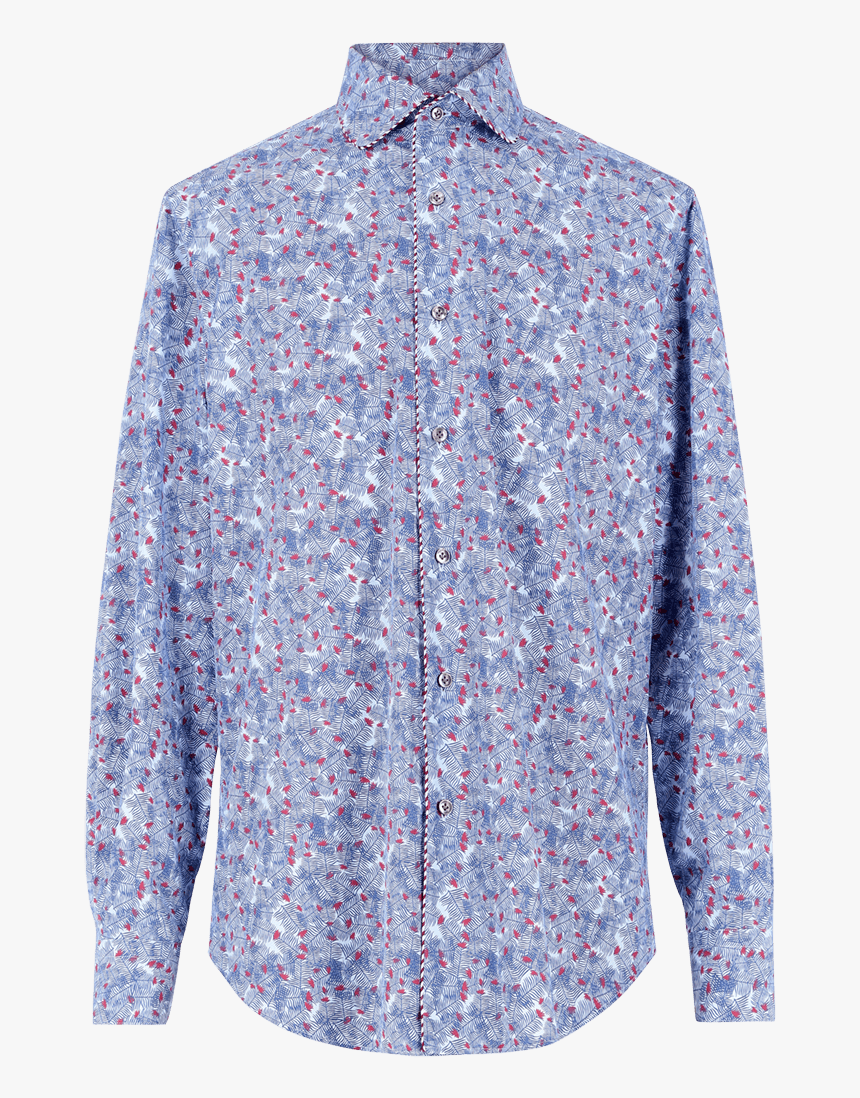 Floral-print Shirt With Contrasting Piping Ss19 Collection, - Blouse, HD Png Download