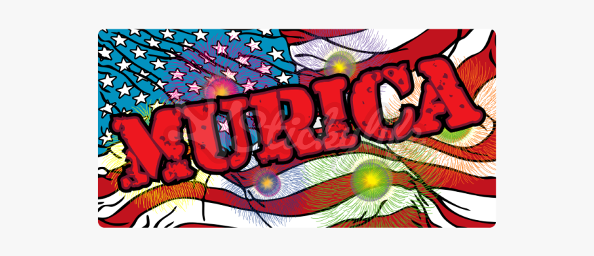 Land Of The Free Murica Rectangle Vinyl Decal - Floral Design, HD Png Download
