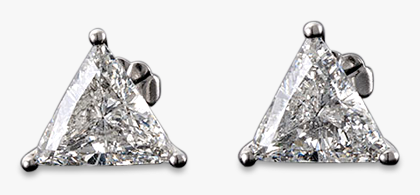Triangular Diamond Stud Earrings, - Earrings, HD Png Download