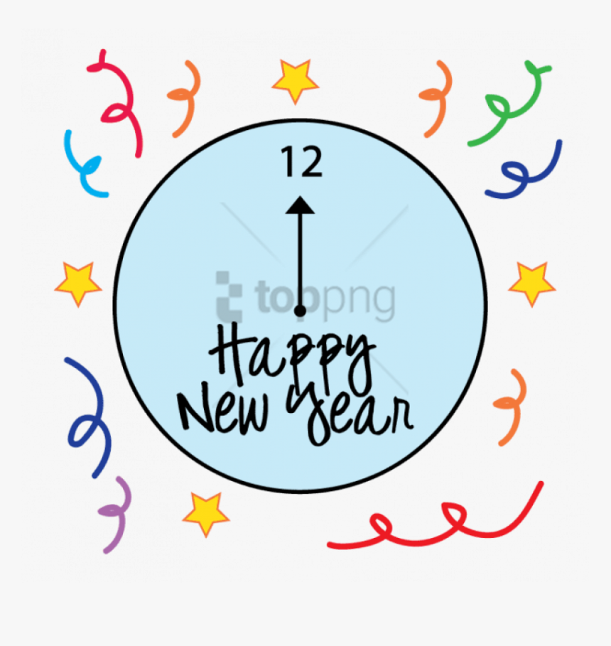 New Years Eve Clock Clipart - New Years Day Clipart, HD Png Download