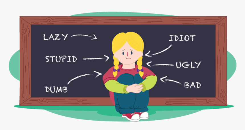 Child Surrounded By Negative And Hurtful Words - Hurtful Words Clipart, HD Png Download