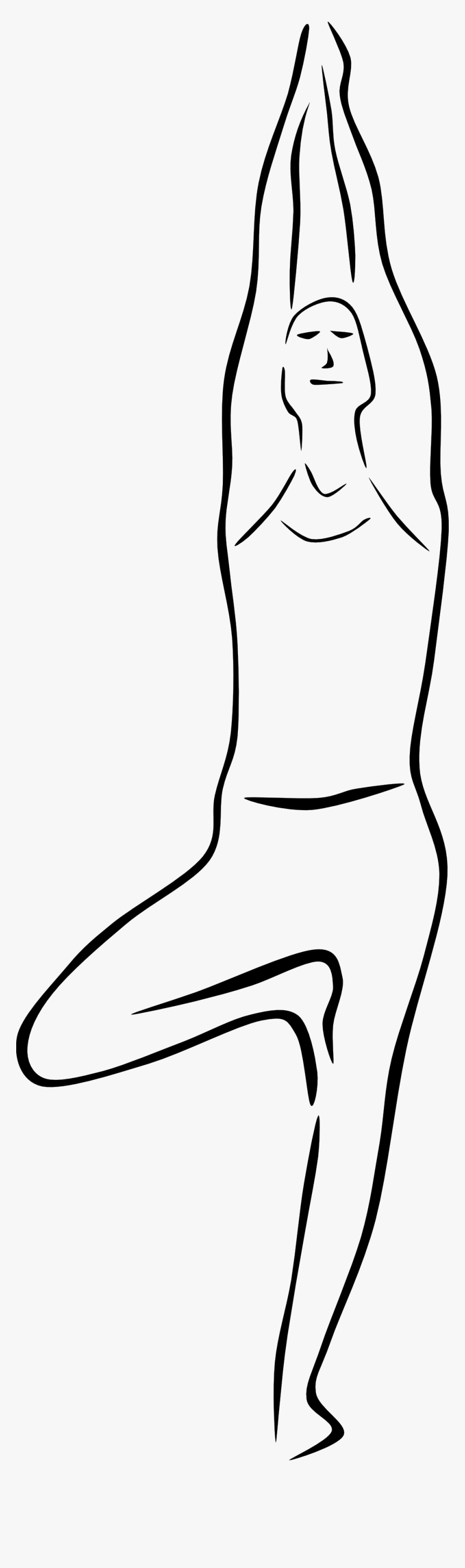 Yoga Pose Clipart Black And White, HD Png Download