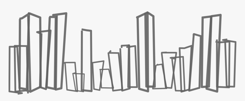 City Drawing For Free Download - Buildings City Black And White Sketch, HD Png Download