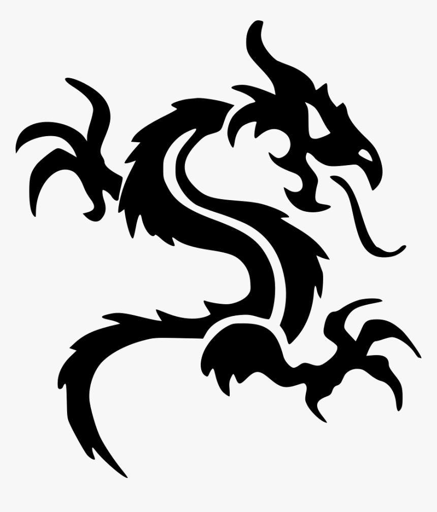 Dragon Fire Tattoo Celtic Animal - Dragon Black And White Tattoo, HD Png Download