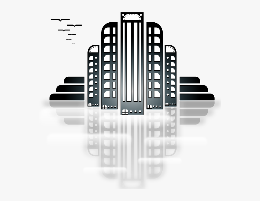 City Svg Clip Arts - Art Deco Building Outline, HD Png Download