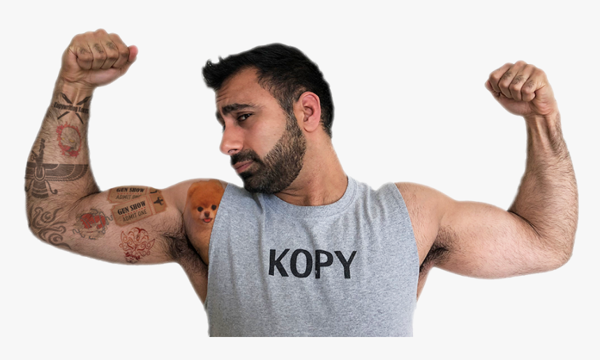 Neville Tatoos Flexing - People With One Tattoo, HD Png Download