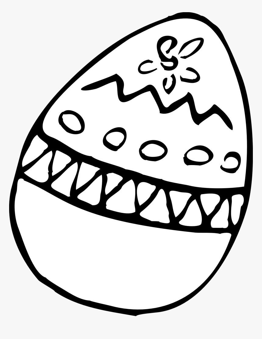 Transparent Easter Eggs In Grass Border Png - Black And White Easter Egg Clip Art, Png Download
