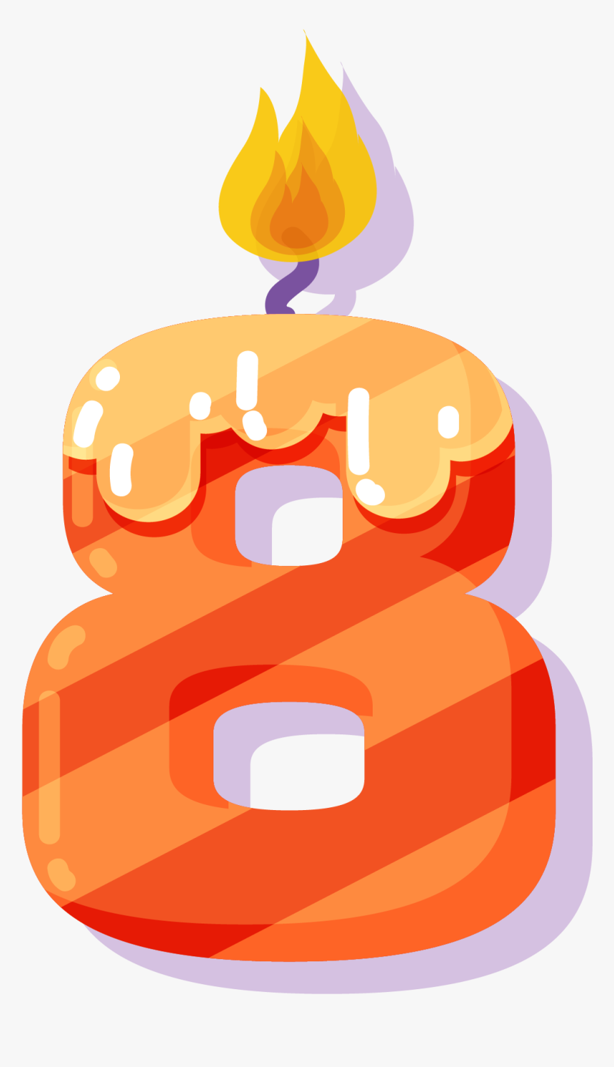 Number 8 Birthday Png, Transparent Png