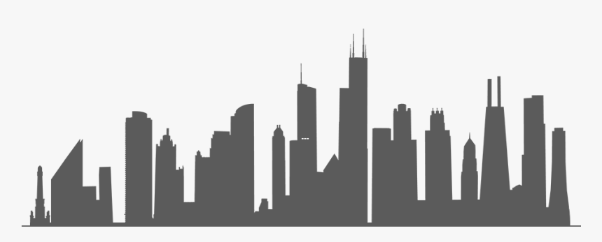 Chicago Skyline Black And White Outline, HD Png Download