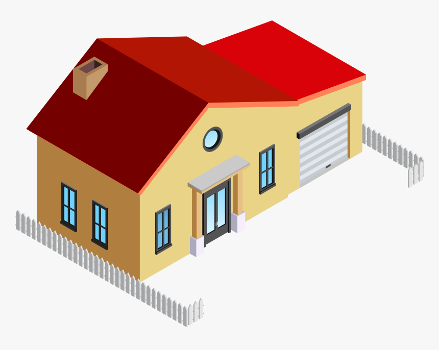 House With Fence Png Clip Art, Transparent Png