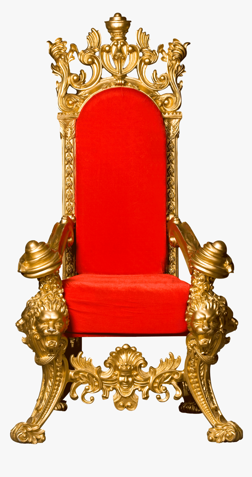 #natalya040 #royal #chair #gold #red #freetoedit - Clipart Throne, HD Png Download