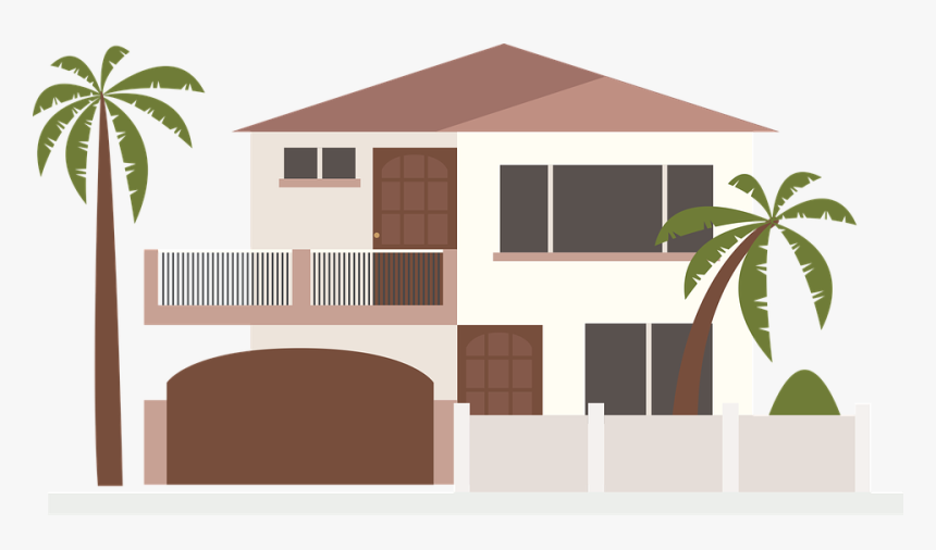 Home Image Png - House With Palm Tree Clipart, Transparent Png