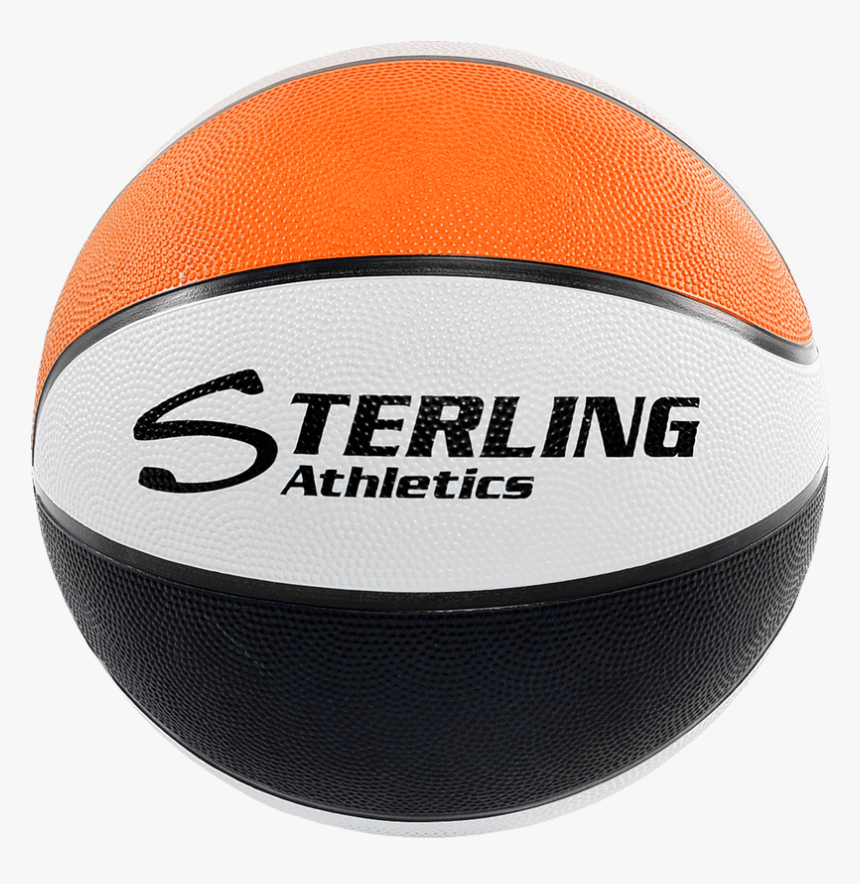 8 Panel Rubber Camp Ball - Orange Black White Basketball, HD Png Download