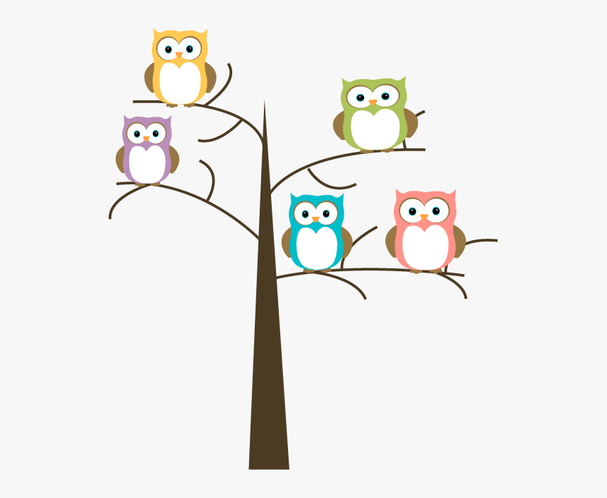 Owl On Tree Branch Clipart - Owls In A Tree Clip Art, HD Png Download