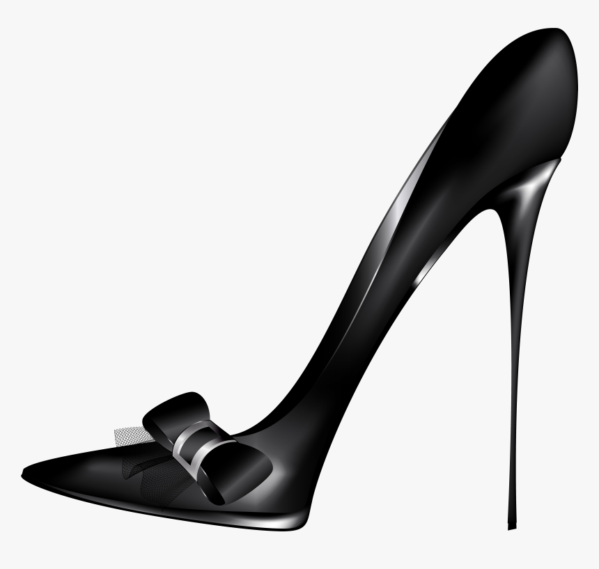 Black High Heels With Bow Png Clip Art - Black High Heel Png, Transparent Png