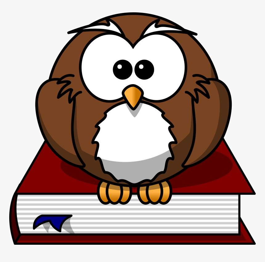 Cartoon Owl Svg Clip Arts - Owl On A Book Clipart, HD Png Download