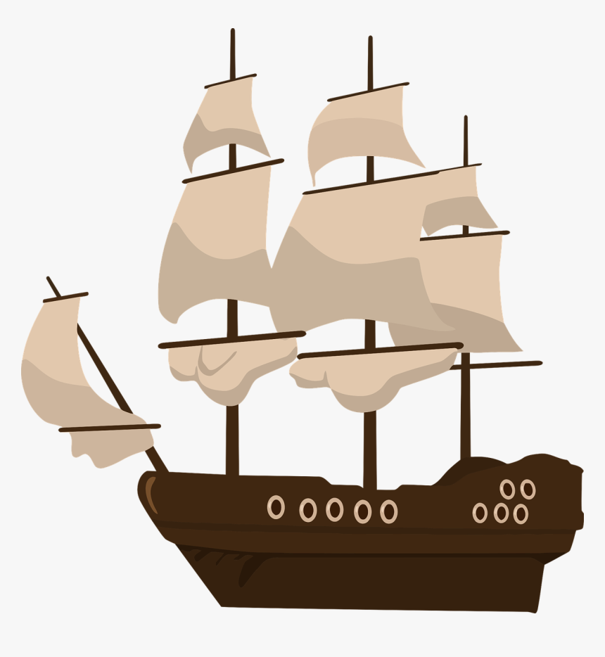 Ship Piracy Clip Art - Pirate Boat Clip Art, HD Png Download