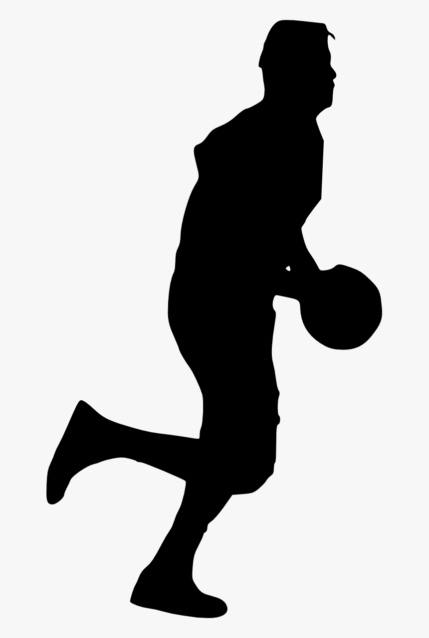 Silhouette Man Basketball Png, Transparent Png