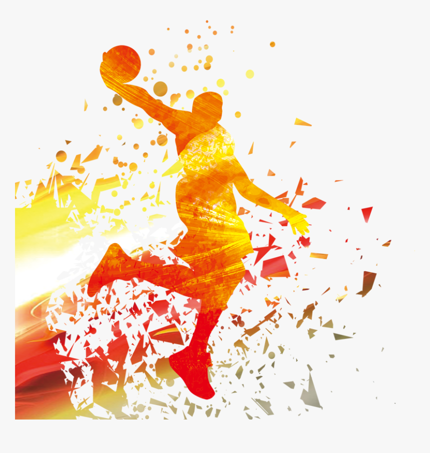 Player Nba Basketball Silhouette Download Hq Png Clipart - Basketball Background Images Png, Transparent Png