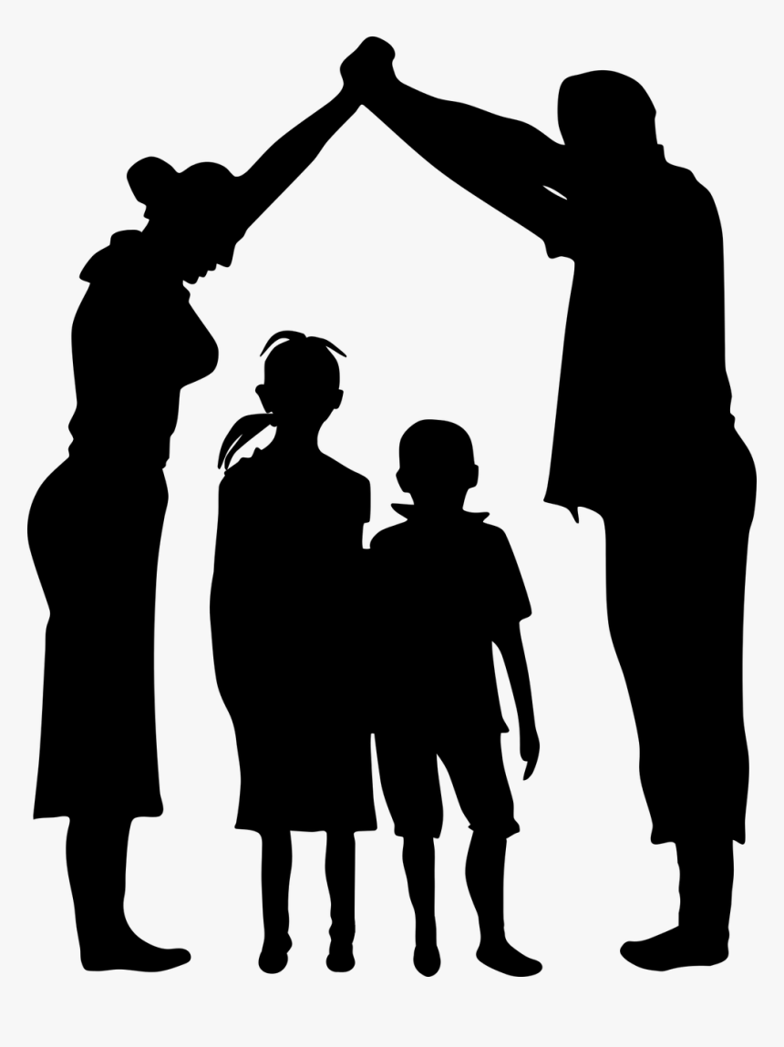 Silhouette People Family Png, Transparent Png