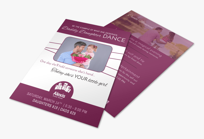 Father Daughter Dance Flyer Template Preview - Brochure, HD Png Download