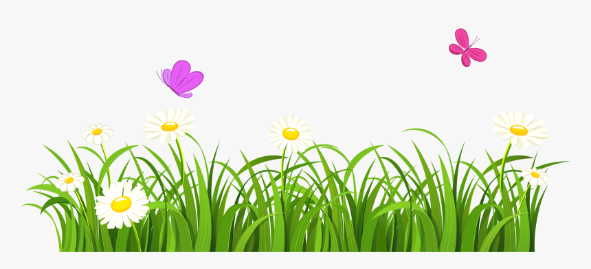 Collection Of Free Vector Bush Grass African - Clipart Grass With Flowers, HD Png Download