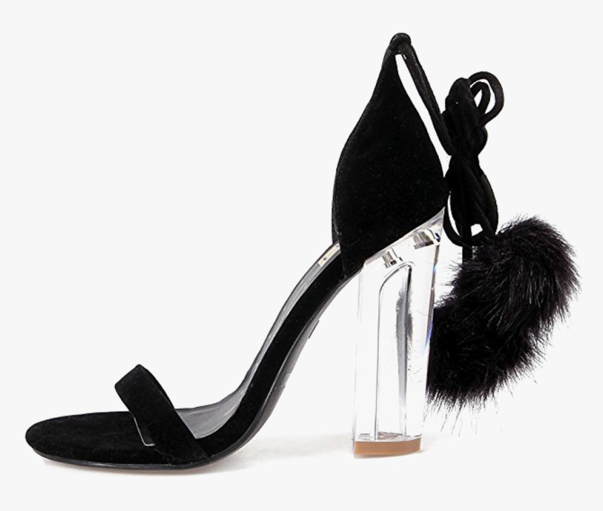 Black Heels Png Pic - Sandal, Transparent Png