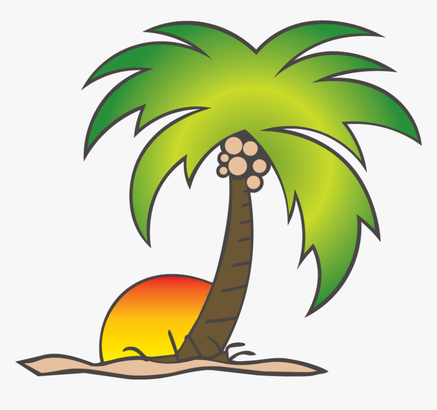Transparent Coconut Tree Png - Cartoon Palm Tree With Coconuts, Png Download