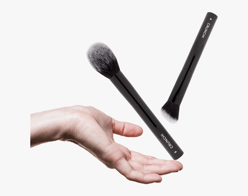 Crunchi Brushes Scattered About - Makeup Brush With Hand Png, Transparent Png