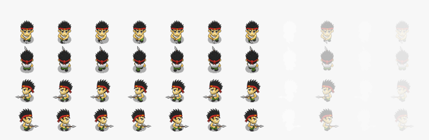 Photoshop Merging Timeline Frames In 1 Image Side By - Top Down Perspective Sprites, HD Png Download