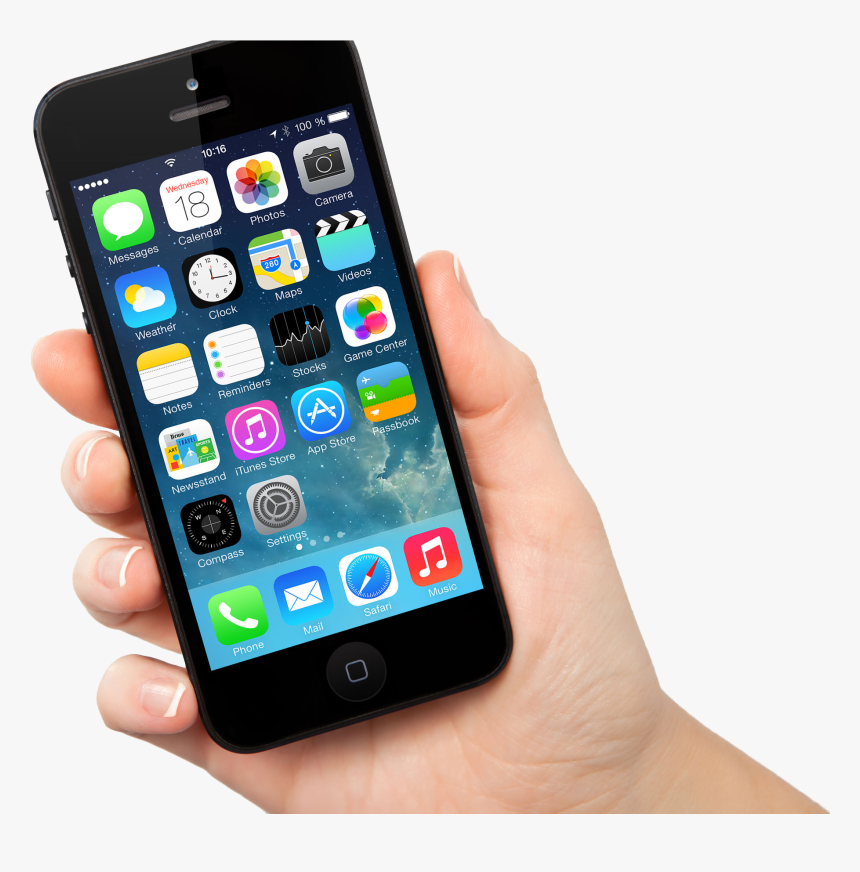 Iphone Mobile Png Hand Holding - Iphone 8 Hand Png, Transparent Png