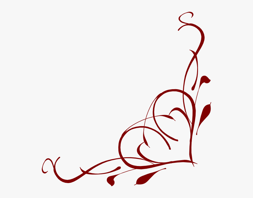 Transparent Corner Ornament Png - Heart Corner Border Png, Png Download