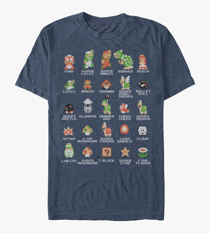 Cast Of Super Mario Bros Shirt - Super Mario Characters T Shirt, HD Png Download