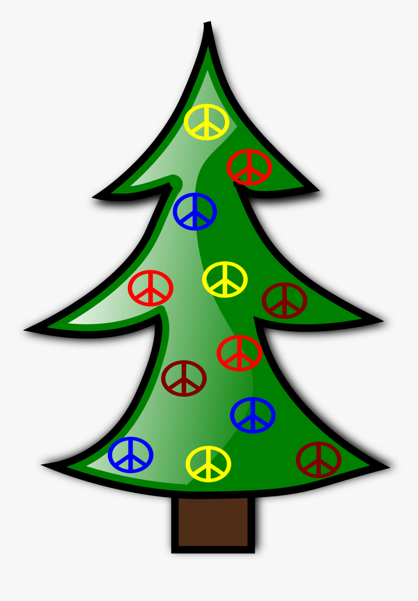 Tree Christmas Xmas Peace Symbol Sign 111px - Plain Christmas Tree Clipart, HD Png Download