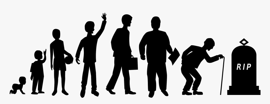 Ages Silhouette Clip Arts - Birth To Death Png, Transparent Png