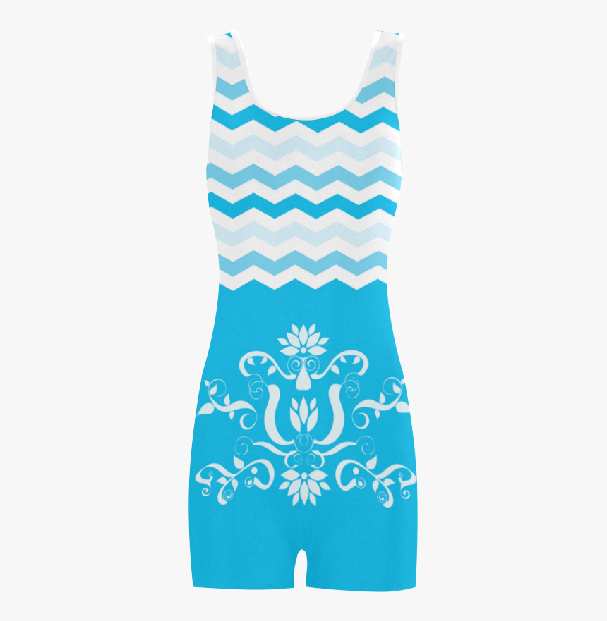 Blue Chevron Pattern Zig Zag Classic One Piece Swimwear - Active Tank, HD Png Download