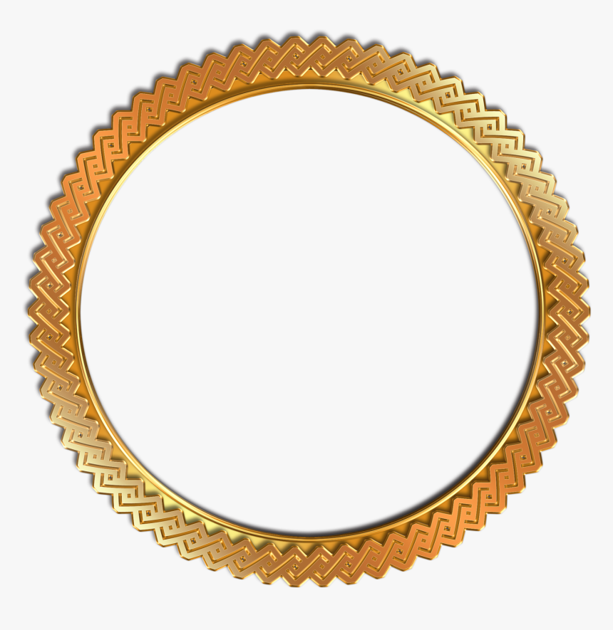 Circle Vintage Photo Frame - Golden Round Frame Png, Transparent Png