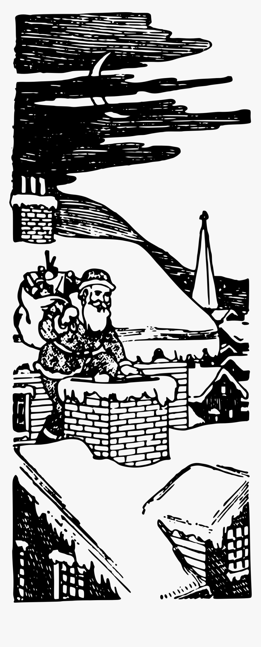 This Free Icons Png Design Of Santa And Chimney - Cartoon, Transparent Png