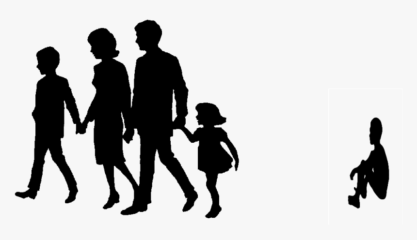 Family Clipart Transparent Png - Silhouette Family Walking Png, Png Download