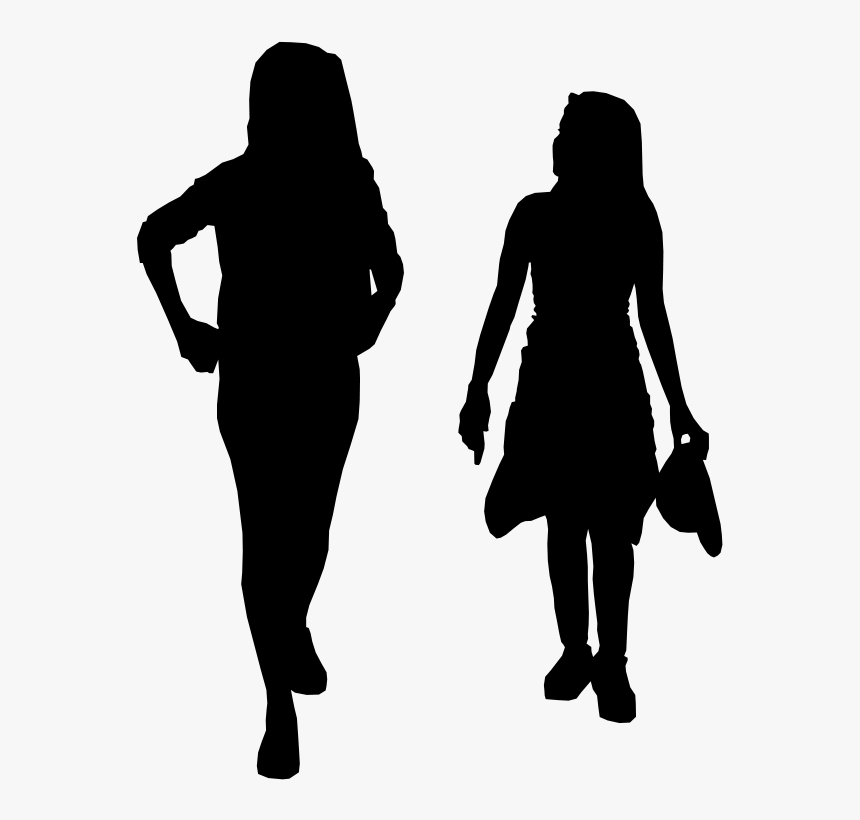 Silhouette Png Transparent - Kid Holding Hands Silhouette, Png Download