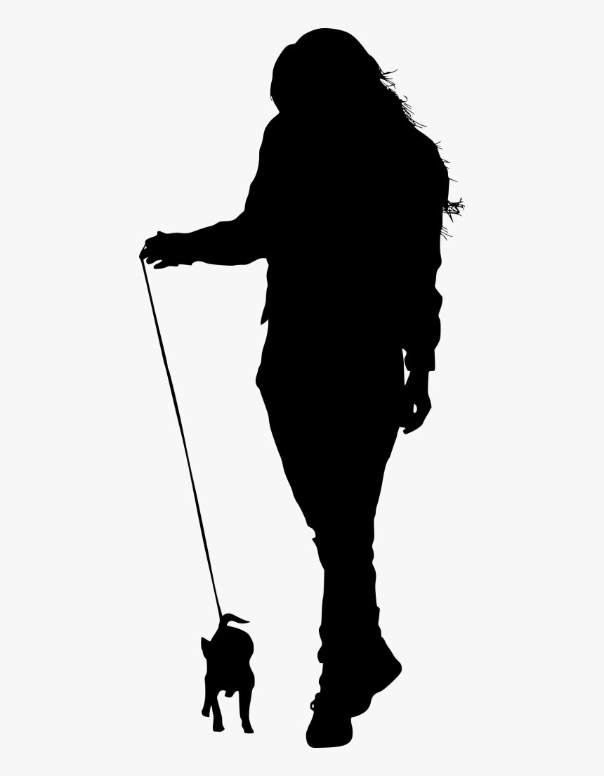People Walking Silhouettes Png - Person Silhouette Png Dog, Transparent Png