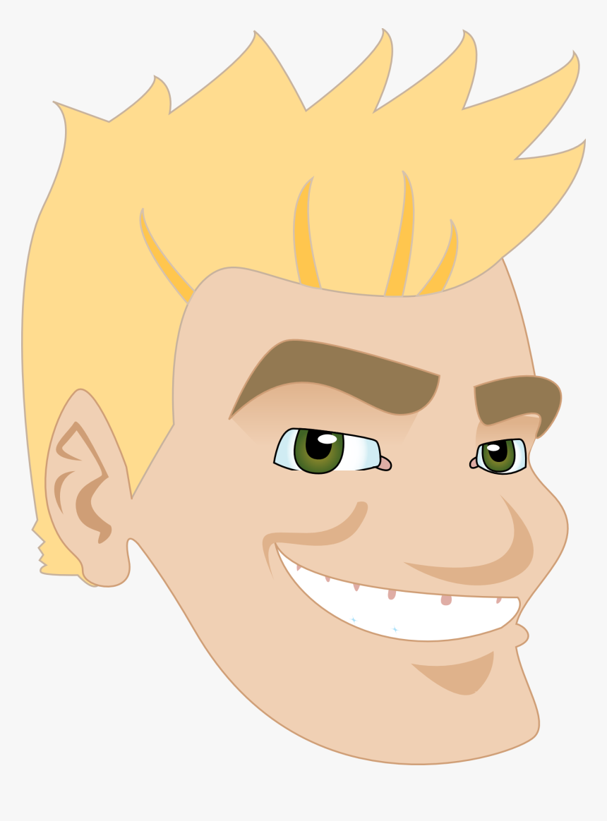 Transparent Mad Eyebrows Png - Smiling Man Face Cartoon, Png Download