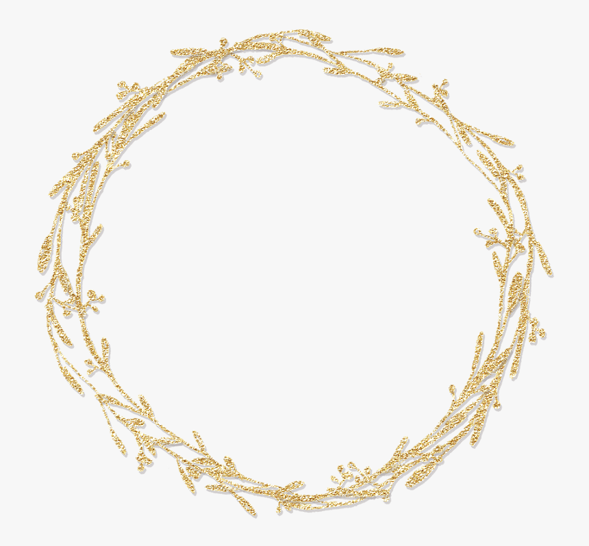 Branches Glitter Gold Wreath Frame Freetoedit - Free Twig Wreath Clipart, HD Png Download