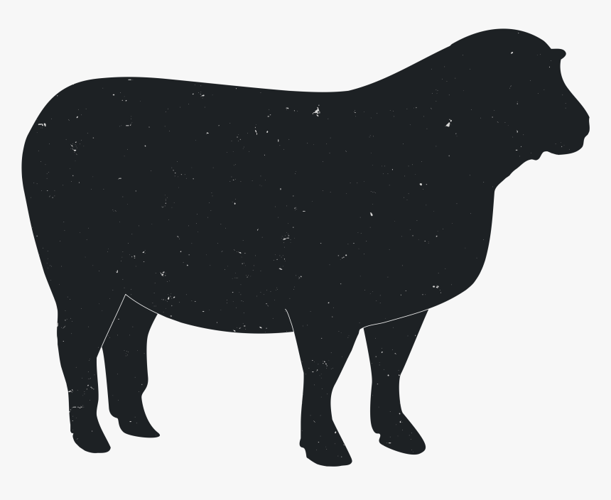 Cattle Silhouette Silhouettes Transprent Png Free Download - Sheep Silhouette Transparent, Png Download