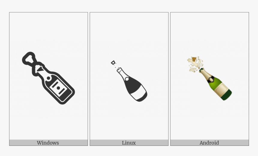Bottle With Popping Cork On Various Operating Systems - Glass Bottle, HD Png Download