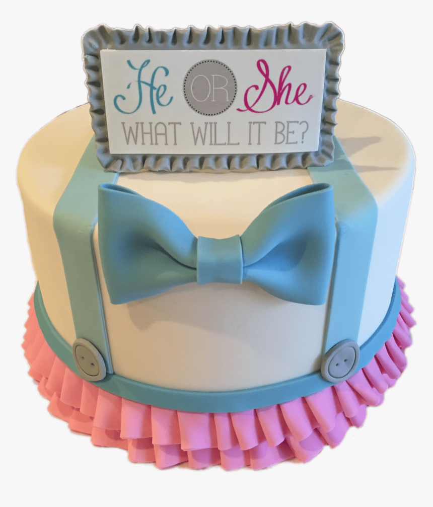 Gender Revealing Cake Bow Tie - Cake Bow Or Bow Tie Gender Reveal, HD Png Download