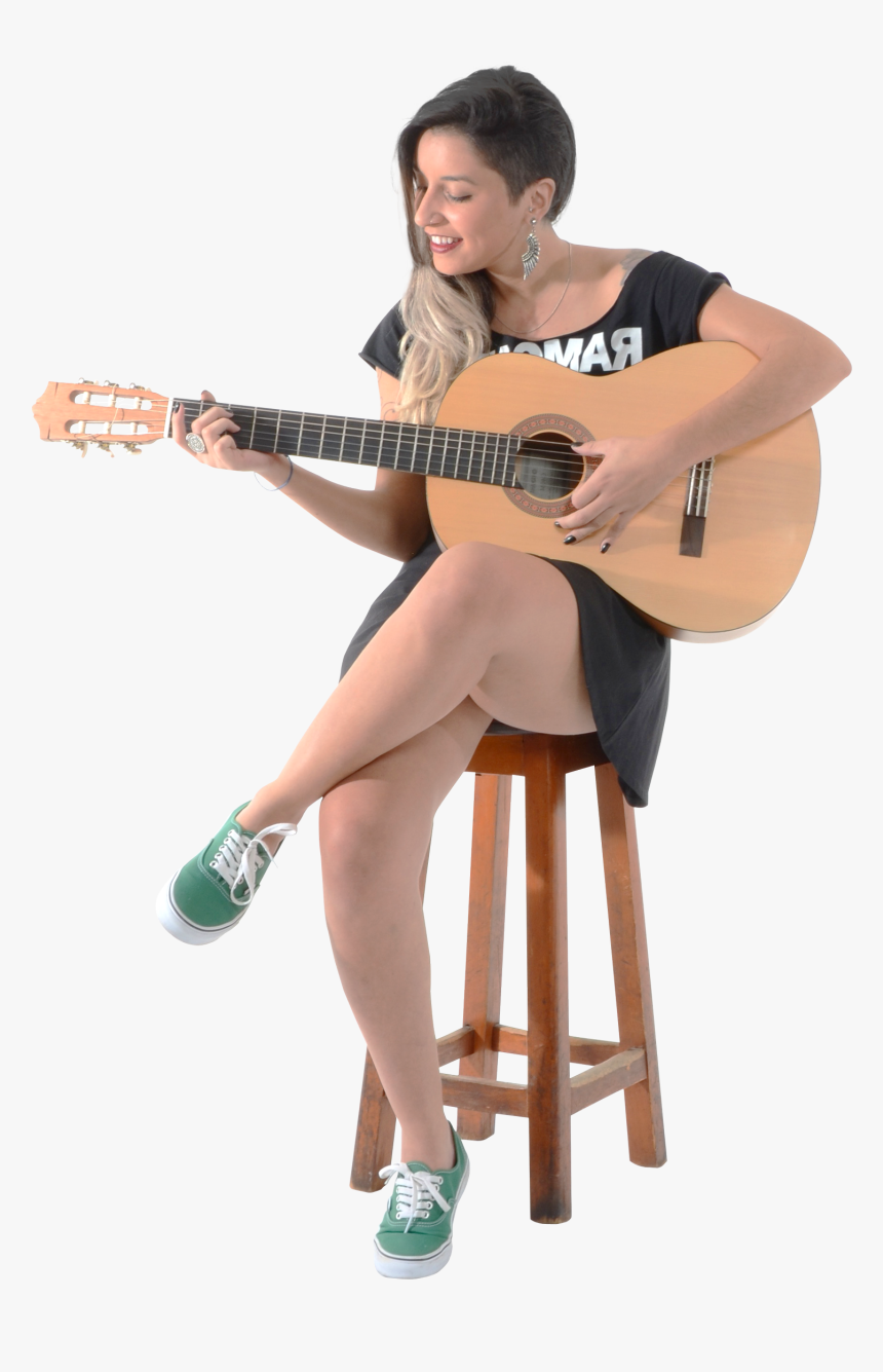 Beautiful Girl Playing Guitar Png Image - People Playing Instruments Png, Transparent Png