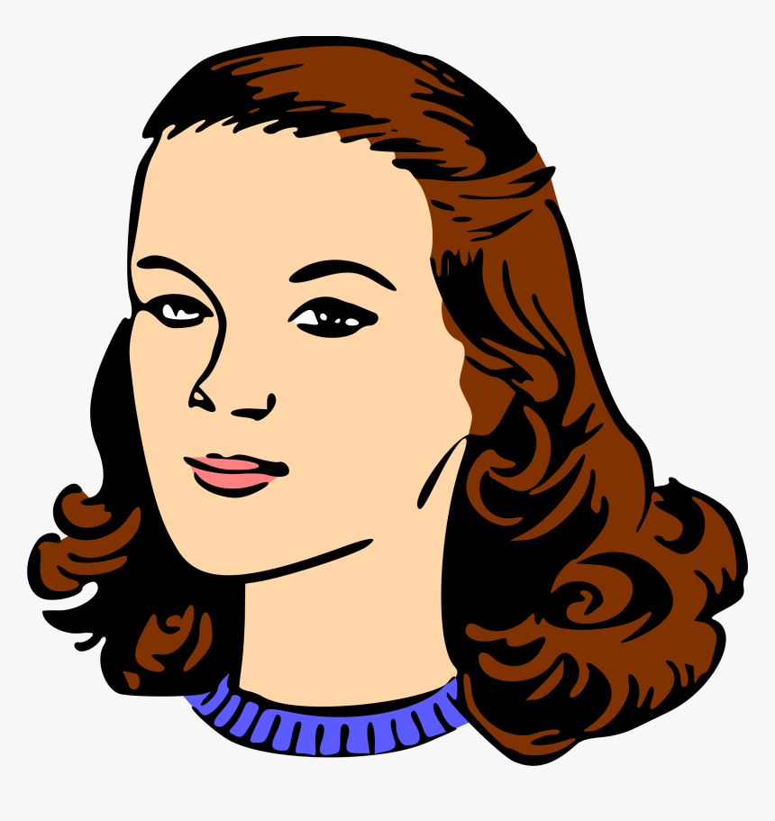 Collection Of Head - Woman Clipart Black And White, HD Png Download