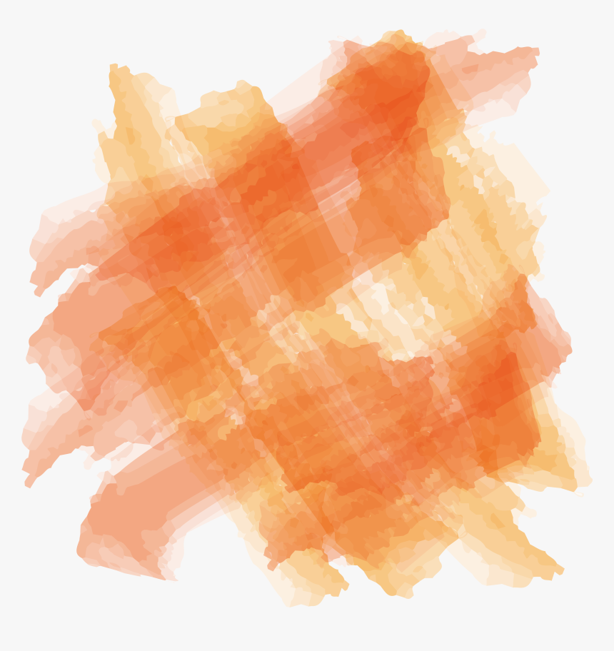 Transparent Painting Brush Png - Peach Watercolor Transparent Png, Png Download